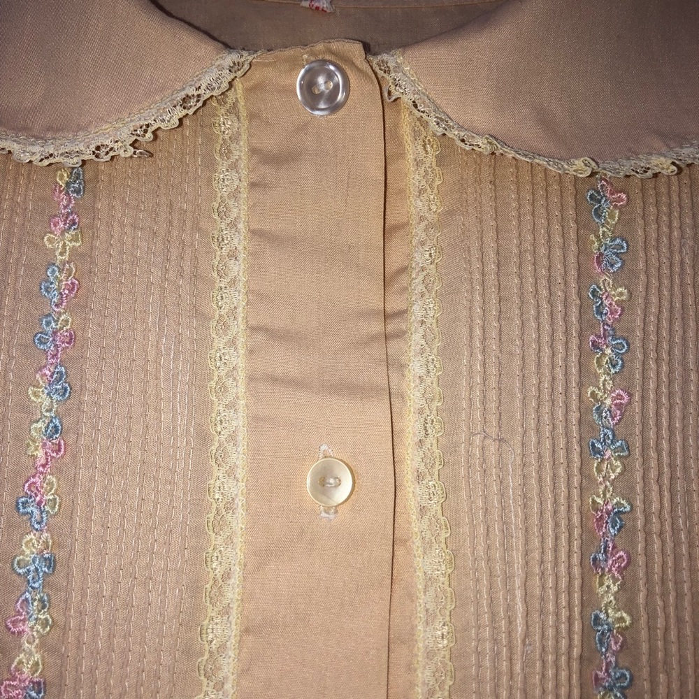 50s 60s Peter Pan Collared Vintage House Dress - Gem
